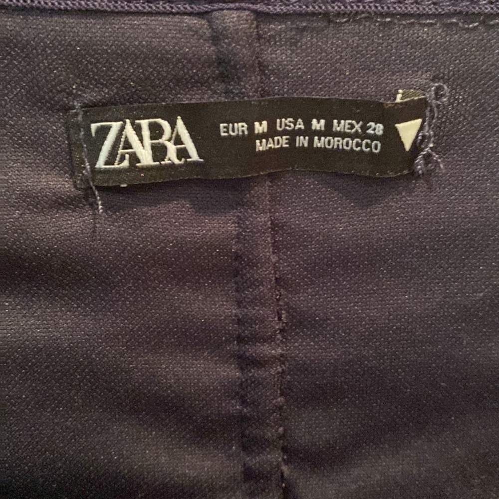 ZARA NAVY BLUE RUCHED BODYSUIT SIZE M - Picture 3 of 3